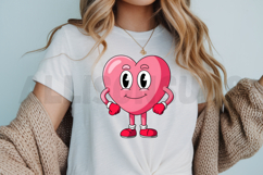 Cartoon Pink Heart Character Illustration With Funny Face Product Image 3