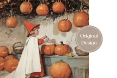 Cartoon Pumpkins Tumbler Design, Vintage Halloween Pumpkins Product Image 3