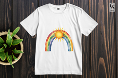 Rainbow Sun Watercolor Clipart PNG Product Image 3