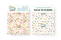 Back to school watercolor seamless patterns, digital paper. Product Image 3