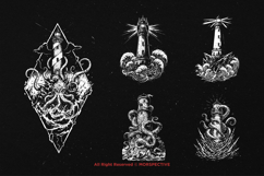 10 Bundle Dark Art Lighthouse Kraken Tentacle Clash Horror Product Image 5