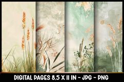 4 Wheat field Digital Papers I Junk Journal 8.5x11 Product Image 1