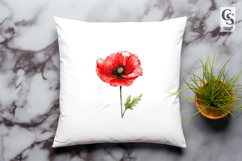 Red Poppy Flower Clipart Sublimation PNG Product Image 3