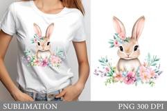 Cute Bunny Sublimation. Cute Bunny T-Shirt Design Product Image 1
