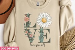 Love Yourself PNG, Retro Motivation Sublimation PNG Product Image 3