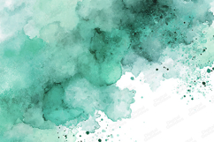 Teal Green Watercolor Splash Texture Background Product Image 1