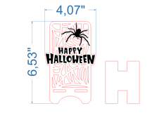 Happy Halloween Phone Stand SVG laser cut file for Glowforge Product Image 3