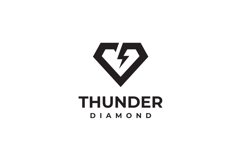Thunder Diamond Vector Logo Design Product Image 3