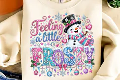 Feeling A Little Frosty PNG, Retro Frosty Christmas PNG Product Image 4