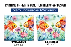 Painting Of Fish In Pond Tumbler Warp Design Product Image 3