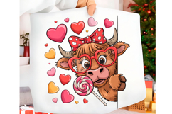 Valentine’s Day Highland Cow Png Heart Product Image 1