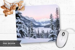 Snow-Covered Hill with Sledders Mouse Pad PNG Product Image 1