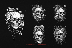 10 Bundle Dark Art Floral Death Skull Flower Head Skeleton Product Image 5