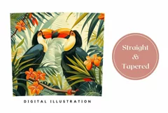 Toucans Tumbler Design, Tropical Leaves Tumbler Sublimation Product Image 3