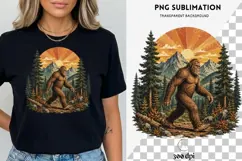 Vintage Bigfoot PNG | Sasquatch Forest Clipart Product Image 3