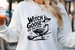 WITCH GOOSE ON THE LOOSE PNG, Vintage Silly Goose Sublimatio Product Image 3