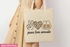Peace Love Avocado PNG, Avocado Sublimation PNG Product Image 3