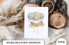 Watercolor Airship Balloon png Product Image 3