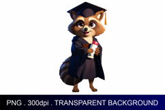 Cute raccoon | Graduation Illustration | Sublimation Design Product Image 1