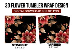 3D Flower Tumbler Wrap Design Product Image 3