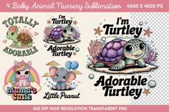 Totally Adorable PNG, Baby Animal Nursery Sublimation PNG Product Image 1