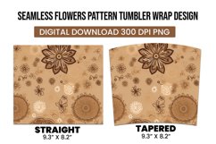 Seamless Flowers Pattern Tumbler Warp Design Product Image 3