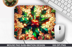 Flowers Mouse Pad Sublimation,Christmas Mouse Pad PNG Design Product Image 1