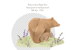 Watercolor Grizzly Bears Clipart Product Image 5