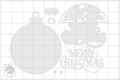 Merry Christmas Ball Sign SVG | Poinsettia Christmas Sign Product Image 2