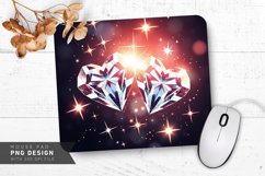 Sparkling Diamond Heart Mouse Pad PNG Design Product Image 1