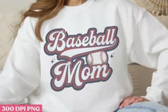 Baseball mom PNG,Retro Baseball Sublimation PNG Product Image 1