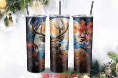Raindeer Stained Glass Tumbler Wrap Sublimation Designs Product Image 3