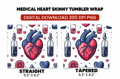 Medical Heart Skinny Tumbler Warp Design Product Image 3