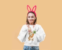 Happy Easter Bunny PNG | Coquette Easter Cute Bunny Design Product Image 2