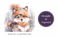 Christmas Tumbler Wrap Design, Watercolor Puppy Sublimation Product Image 3