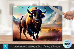Angry Buffalo Cutting Board Sublimation Design Product Image 1