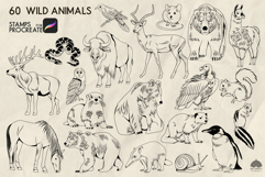 Wild animals Procreate Stamps Product Image 3