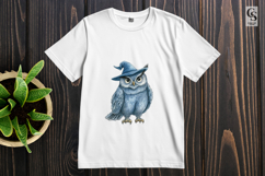 Cute Wizard Owl Illustration Clipart Sublimation PNG Product Image 2