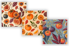 Persimmon Harvest Seamless Pattern, Digital Papers Product Image 3