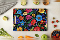 Rainbow Wildflowers Cutting Boards sublimation Design Product Image 3