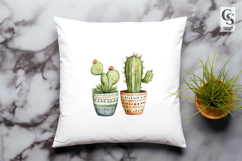 Watercolor Cactus Succulent Pot Clipart Sublimation PNG Product Image 3