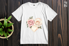 Watercolor Rose Heart Clipart Sublimation PNG Product Image 3