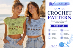 Boho Crochet Crop Top Pattern PDF Product Image 4