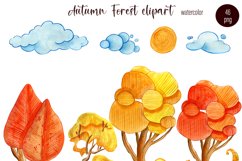 Autumn landscape watercolor clipart Product Image 5
