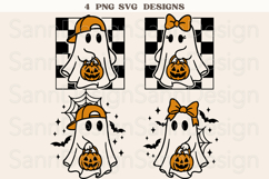 Cute Ghost SVG for Trick or Treat Bags, Halloween Boy Girl Product Image 1