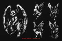 10 Bundle Dark Art Cat Flying Wings Angel Kitten Meow Kitten Product Image 5