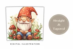 Cute Gnome Tumbler Wrap, Mushrooms Sublimation Tumbler PNG Product Image 3