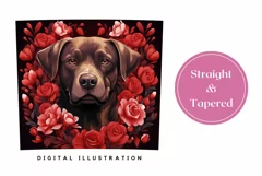 Cute Chocolate Labrador Tumbler Sublimation, Dog Tumbler PNG Product Image 3
