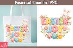 Easter Joy Bunny sublimation Embroidery Easter sublimation Product Image 1