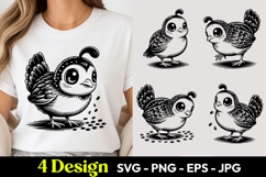 Cartoon Little Bird SVG PNG Product Image 1